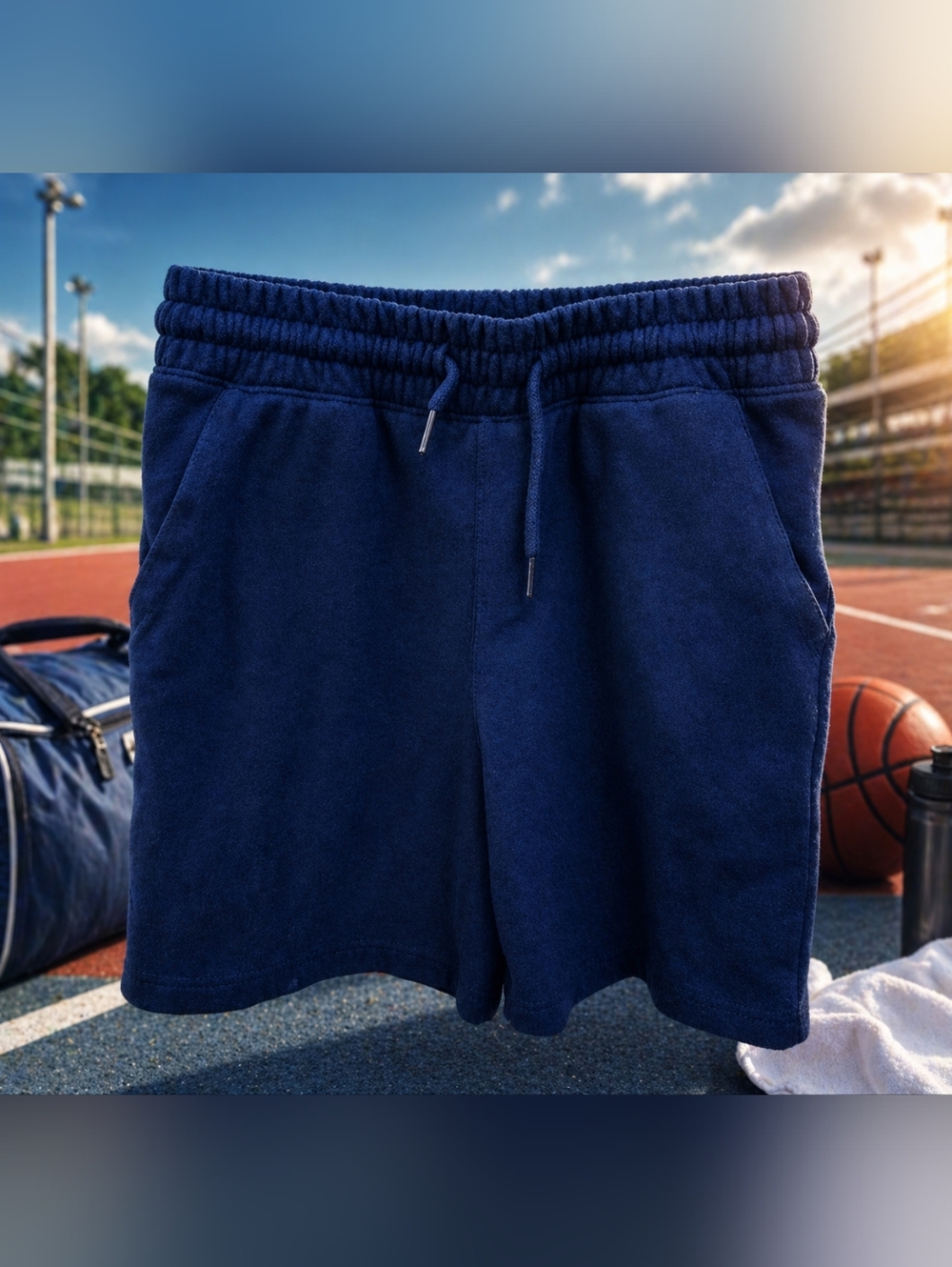 wonder nation Dark Blue Drawstring Terry Shorts